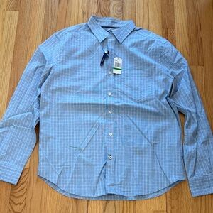 Nautica Light Blue Plaid Button Down Shirt.  Large.